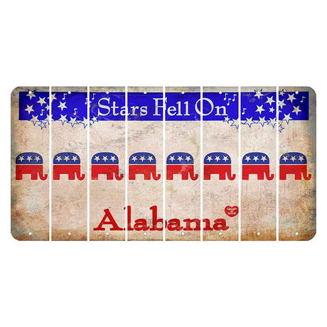 Stars Fell on Alabama Cut License Plate Strips (Set of 8) Republican