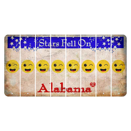 Stars Fell on Alabama Cut License Plate Strips (Set of 8) Emoji - Winking