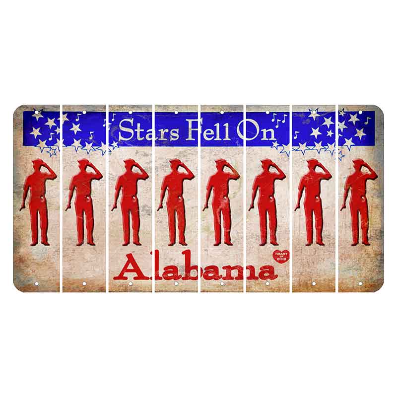 Stars Fell on Alabama Cut License Plate Strips (Set of 8) Police Officer