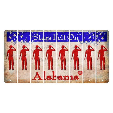 Stars Fell on Alabama Cut License Plate Strips (Set of 8) Police Officer