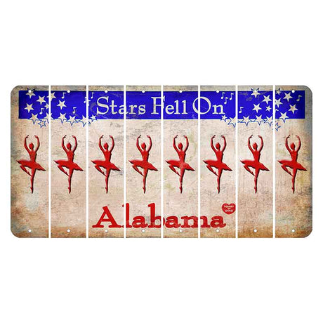Stars Fell on Alabama Cut License Plate Strips (Set of 8) Ballerina Dancer