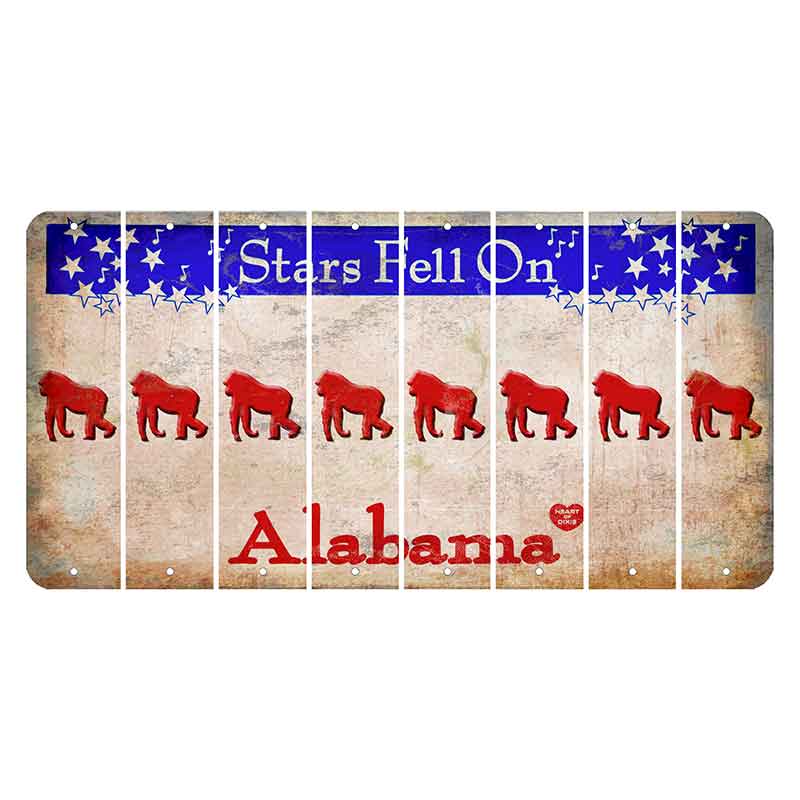 Stars Fell on Alabama Cut License Plate Strips (Set of 8) Gorilla