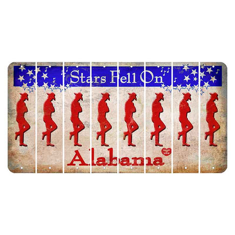 Stars Fell on Alabama Cut License Plate Strips (Set of 8) Cowboy - Leaning