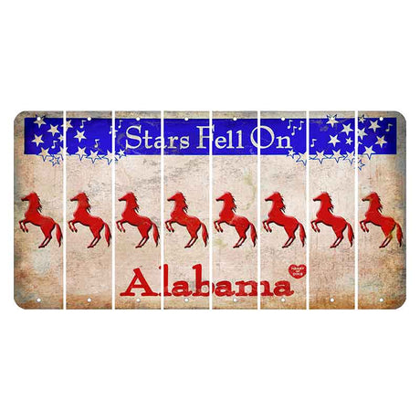 Stars Fell on Alabama Cut License Plate Strips (Set of 8) Horse