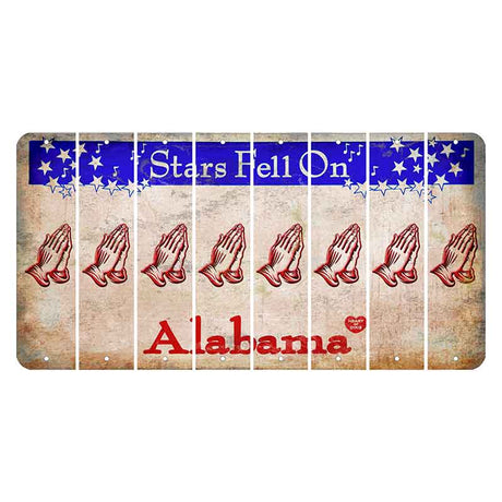 Stars Fell on Alabama Cut License Plate Strips (Set of 8) Praying Hands