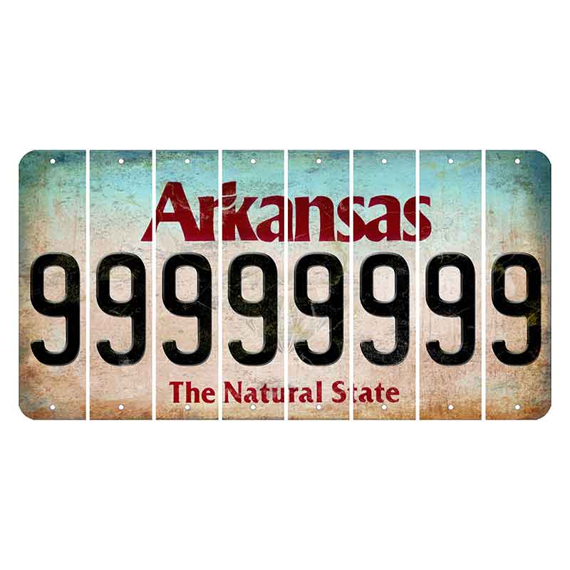Arkansas Diamond Cut License Plate Strips (Set of 8) 9