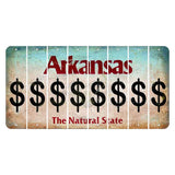 Arkansas Diamond Cut License Plate Strips (Set of 8) Dollar Sign