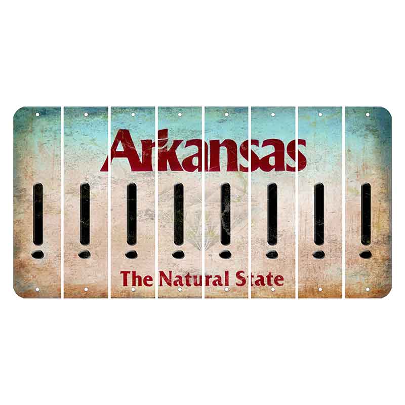 Arkansas Diamond Cut License Plate Strips (Set of 8) Exclamation Point
