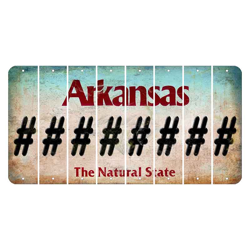 Arkansas Diamond Cut License Plate Strips (Set of 8) Hashtag