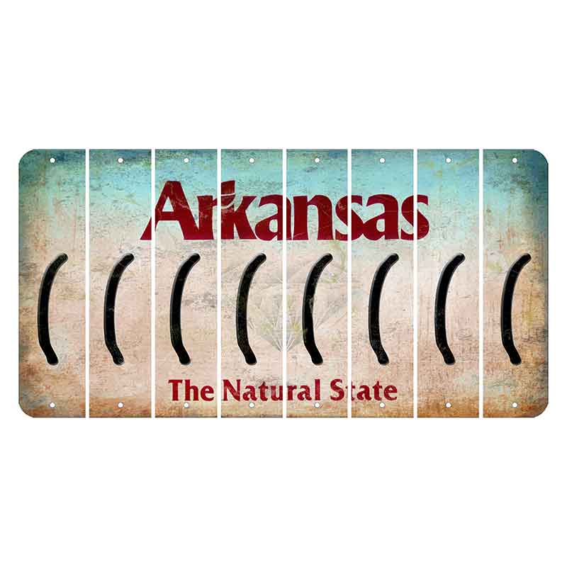 Arkansas Diamond Cut License Plate Strips (Set of 8) Parenthesis - Left