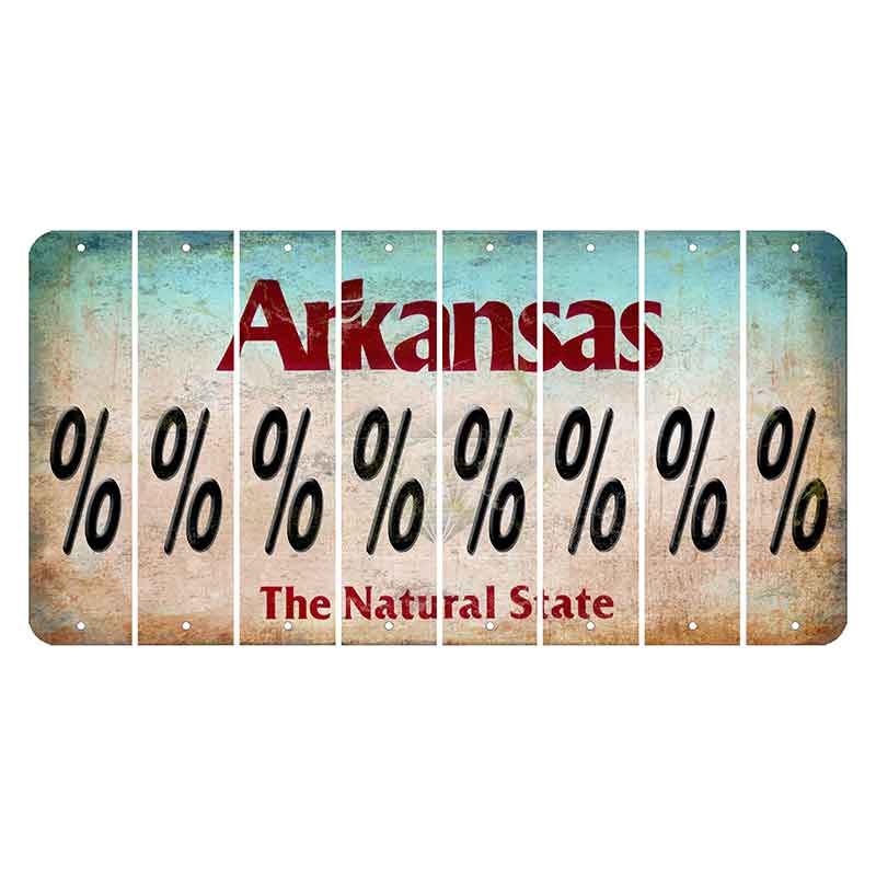 Arkansas Diamond Cut License Plate Strips (Set of 8) Percent Sign