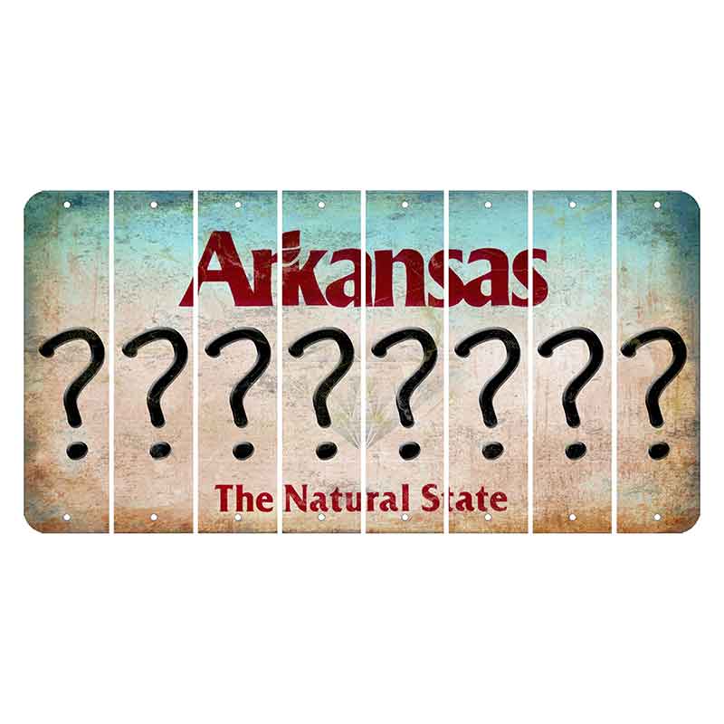 Arkansas Diamond Cut License Plate Strips (Set of 8) Question Mark