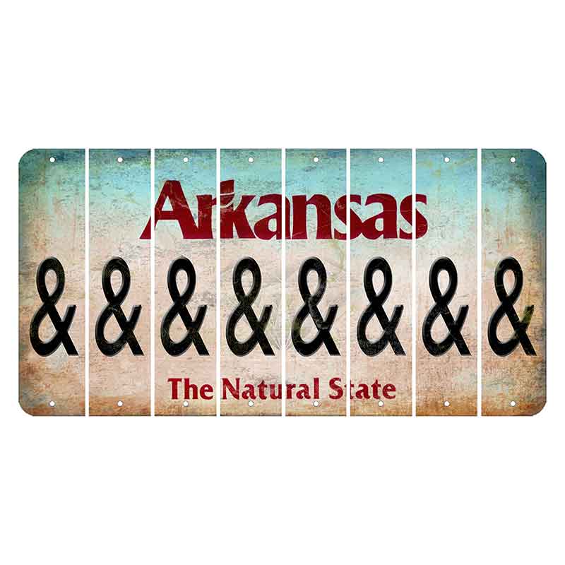 Arkansas Diamond Cut License Plate Strips (Set of 8) And Sign