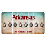 Arkansas Diamond Cut License Plate Strips (Set of 8) Grenade