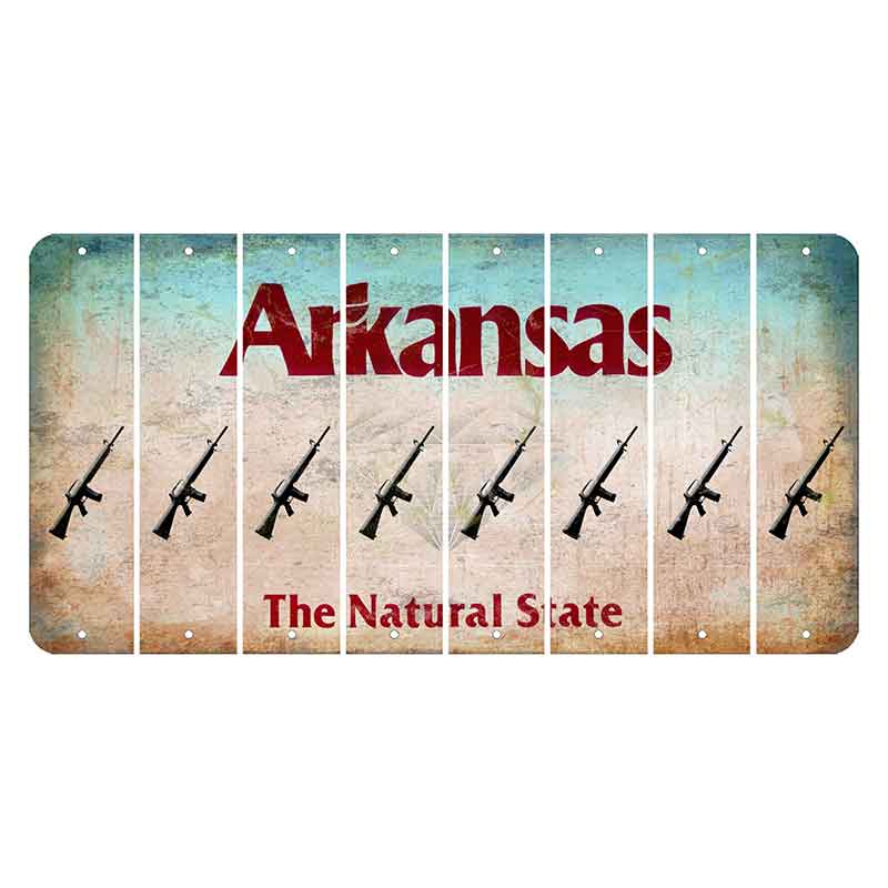 Arkansas Diamond Cut License Plate Strips (Set of 8) Rifle
