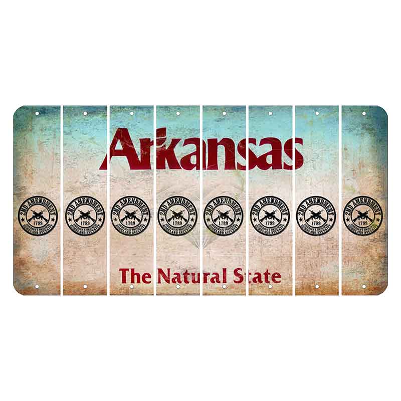 Arkansas Diamond Cut License Plate Strips (Set of 8) 2nd Amendment