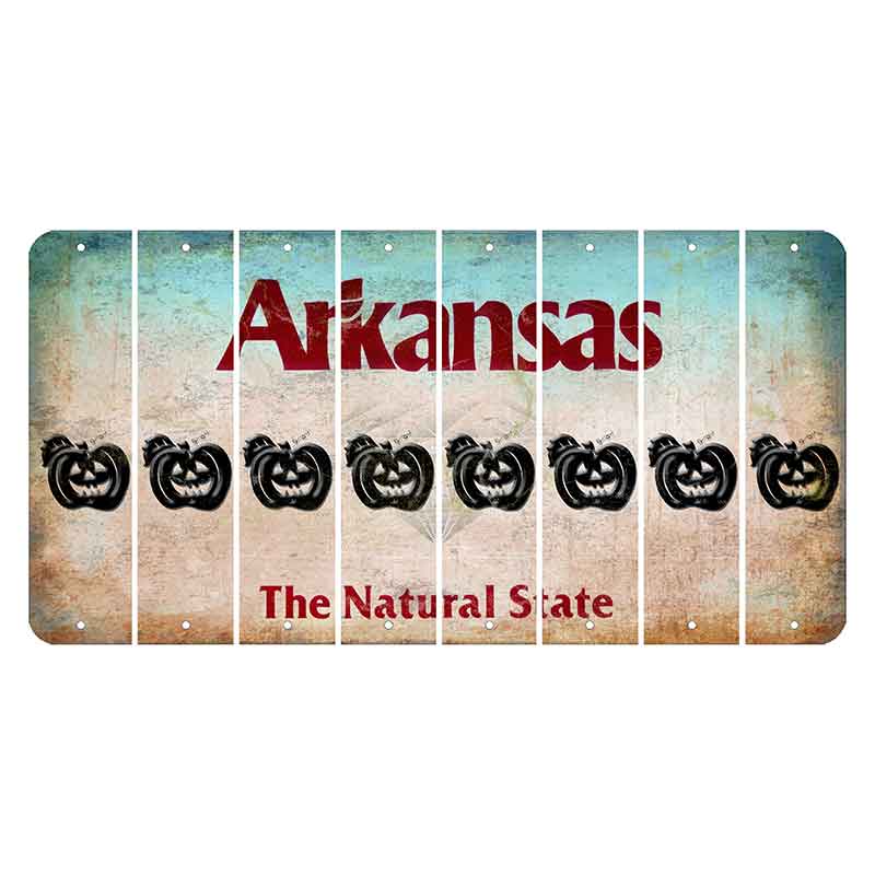 Arkansas Diamond Cut License Plate Strips (Set of 8) Pumpkin
