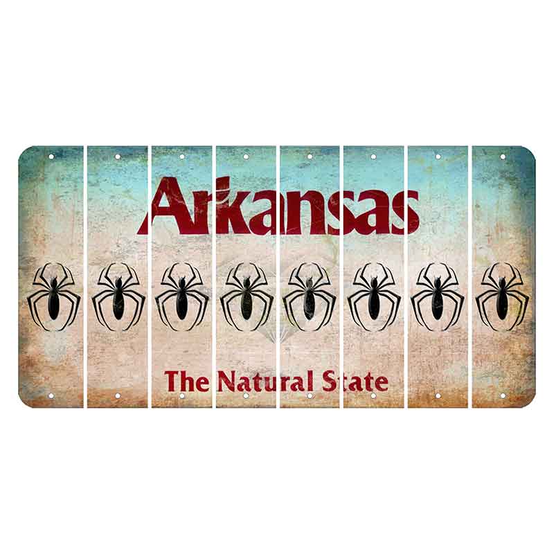 Arkansas Diamond Cut License Plate Strips (Set of 8) Spider