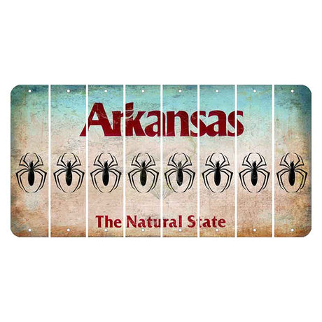 Arkansas Diamond Cut License Plate Strips (Set of 8) Spider