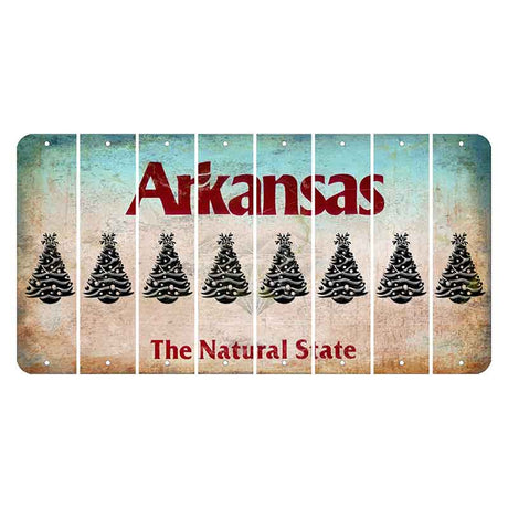 Arkansas Diamond Cut License Plate Strips (Set of 8) Christmas Tree