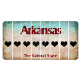 Arkansas Diamond Cut License Plate Strips (Set of 8) Heart