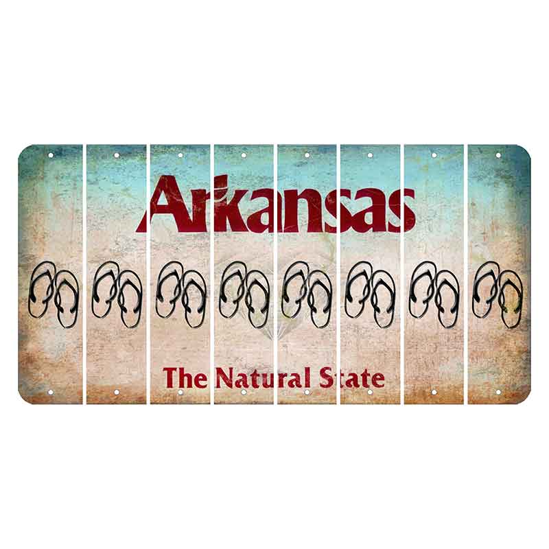 Arkansas Diamond Cut License Plate Strips (Set of 8) Flip Flops
