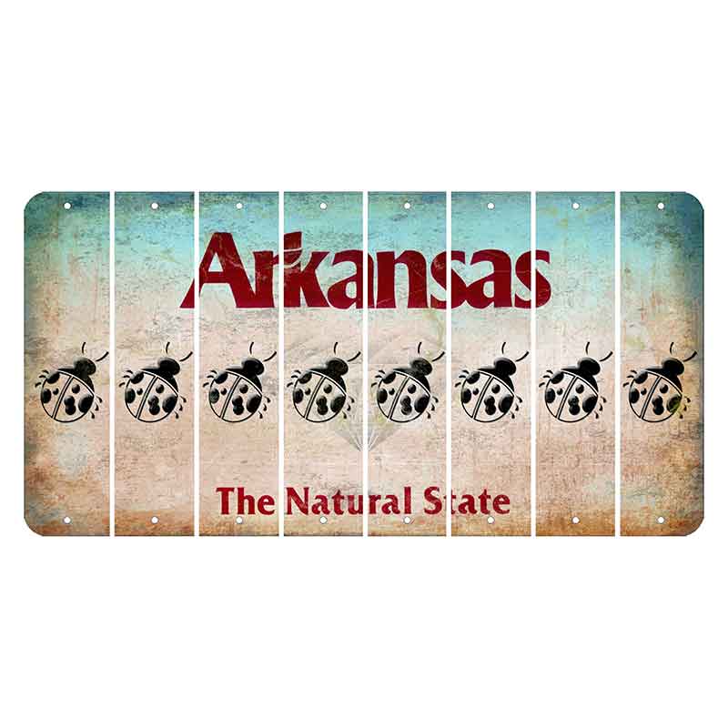 Arkansas Diamond Cut License Plate Strips (Set of 8) Ladybug