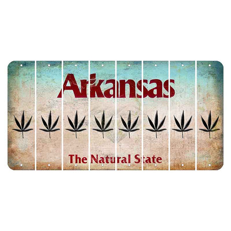 Arkansas Diamond Cut License Plate Strips (Set of 8) Pot Leaf