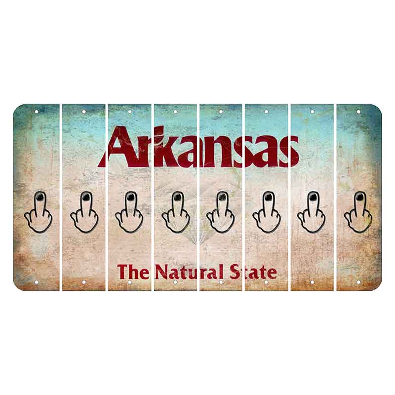 Arkansas Diamond Cut License Plate Strips (Set of 8) Middle Finger