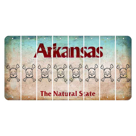 Arkansas Diamond Cut License Plate Strips (Set of 8) Skull & Bones