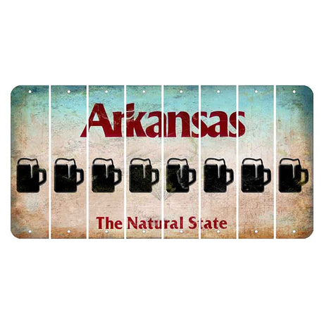 Arkansas Diamond Cut License Plate Strips (Set of 8) Beer Mug