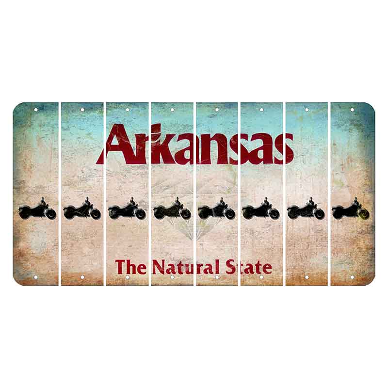 Arkansas Diamond Cut License Plate Strips (Set of 8) Motorcycle