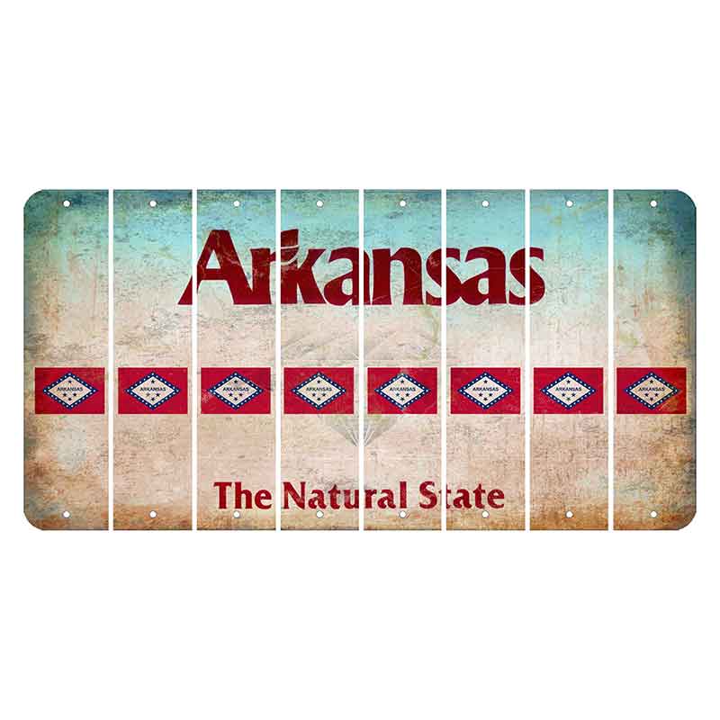 Arkansas Diamond Cut License Plate Strips (Set of 8) State Flag