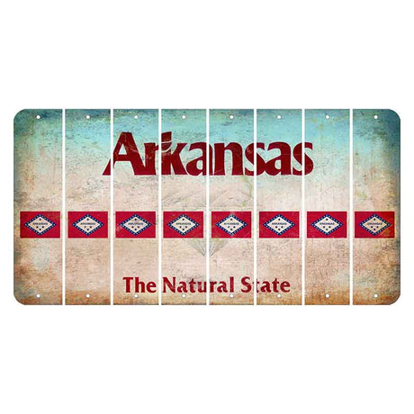 Arkansas Diamond Cut License Plate Strips (Set of 8) State Flag