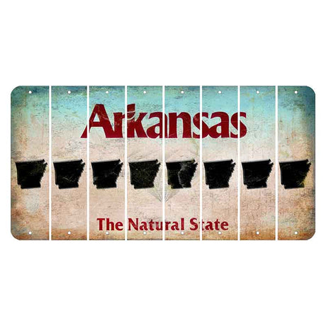 Arkansas Diamond Cut License Plate Strips (Set of 8) State Silhouette