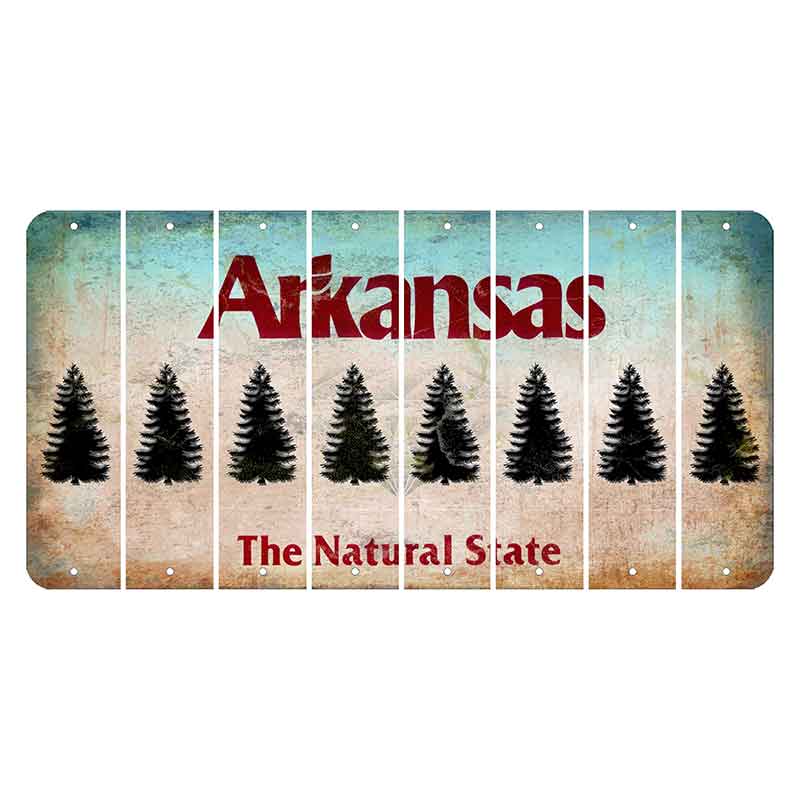 Arkansas Diamond Cut License Plate Strips (Set of 8) Pine Tree