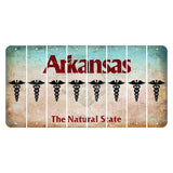 Arkansas Diamond Cut License Plate Strips (Set of 8) Caduceus