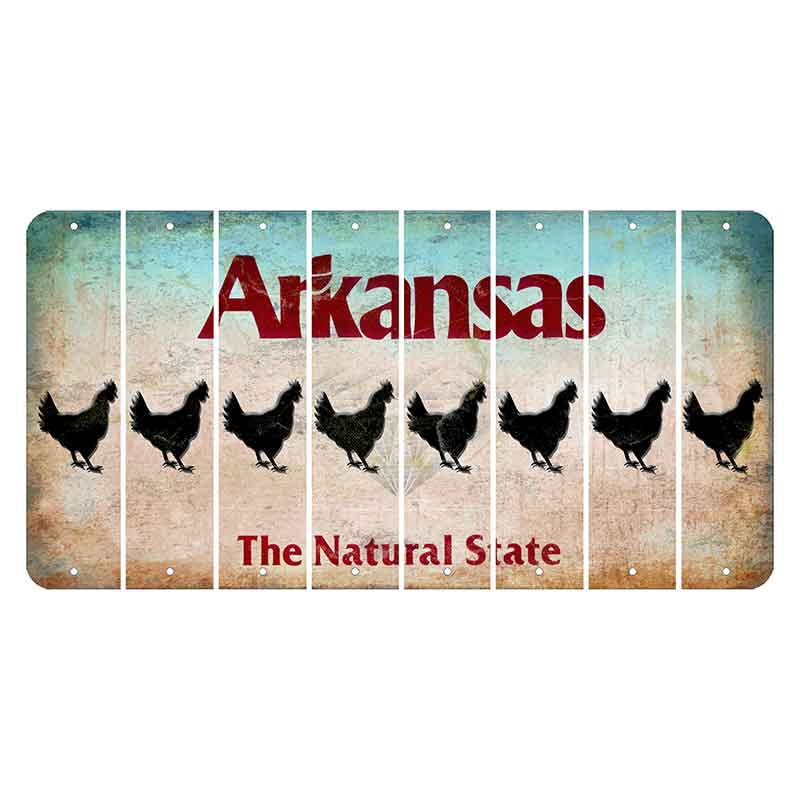 Arkansas Diamond Cut License Plate Strips (Set of 8) Chicken