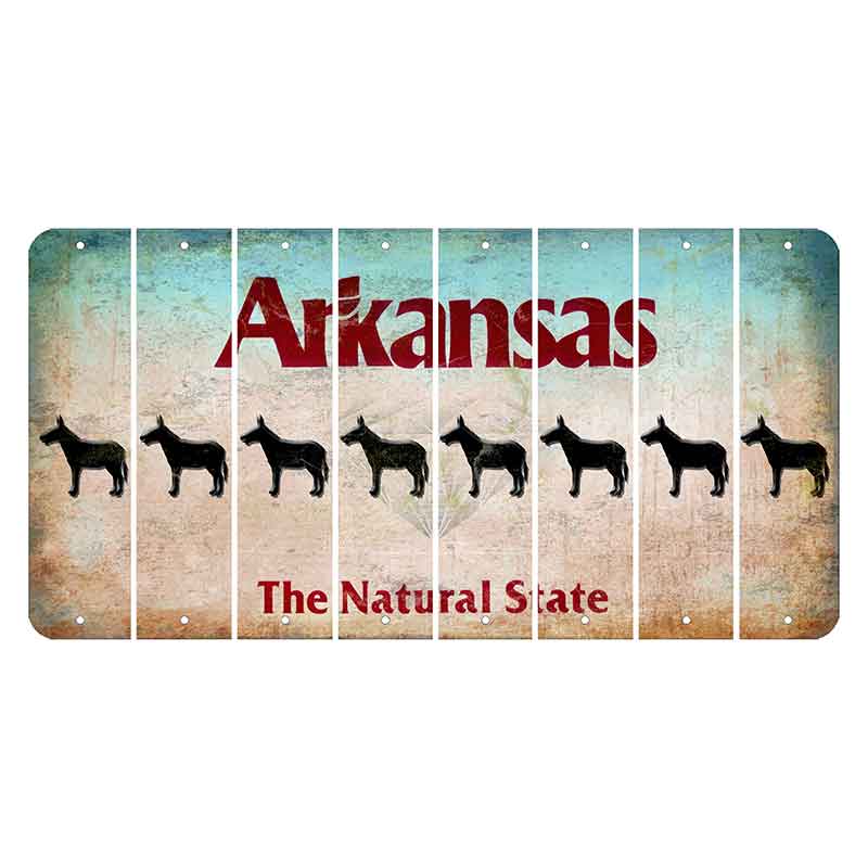 Arkansas Diamond Cut License Plate Strips (Set of 8) Donkey