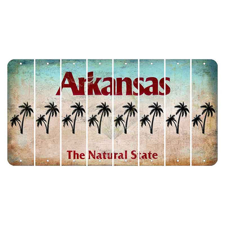 Arkansas Diamond Cut License Plate Strips (Set of 8) Palm Trees