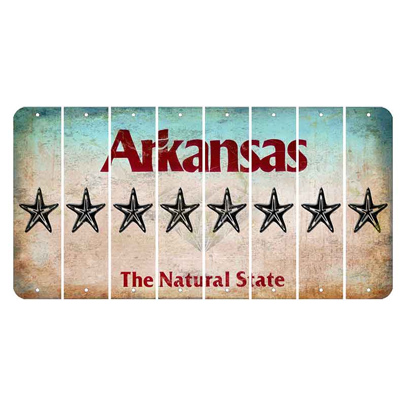 Arkansas Diamond Cut License Plate Strips (Set of 8) Star Fish