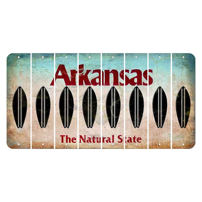 Arkansas Diamond Cut License Plate Strips (Set of 8) Surfboard