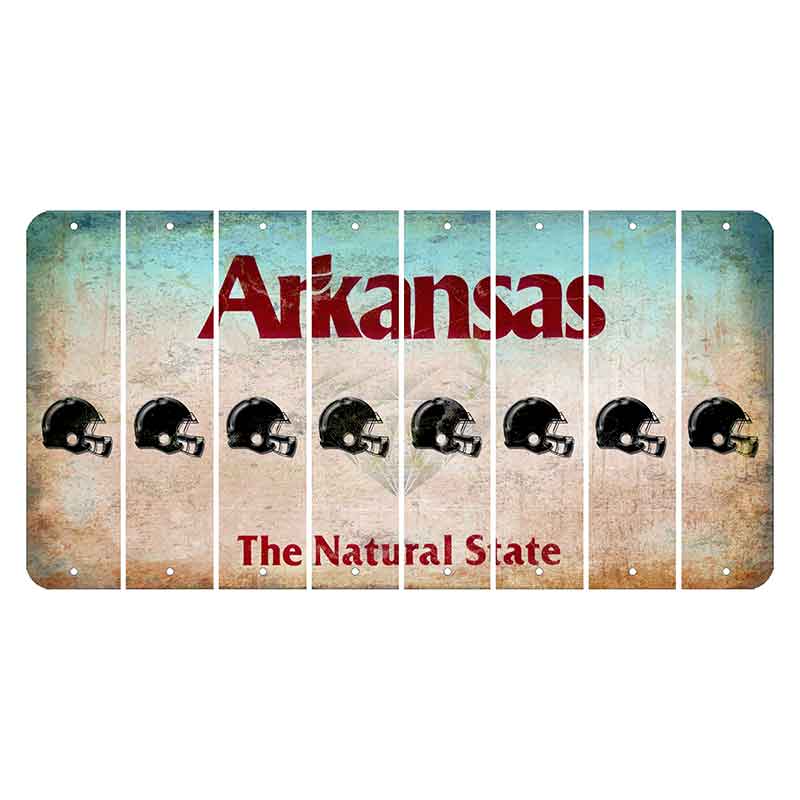 Arkansas Diamond Cut License Plate Strips (Set of 8) Football Helmet