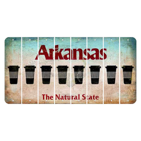 Arkansas Diamond Cut License Plate Strips (Set of 8) Latte