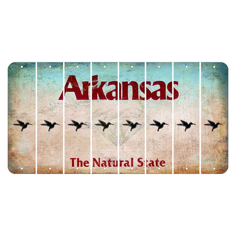 Arkansas Diamond Cut License Plate Strips (Set of 8) Hummingbird