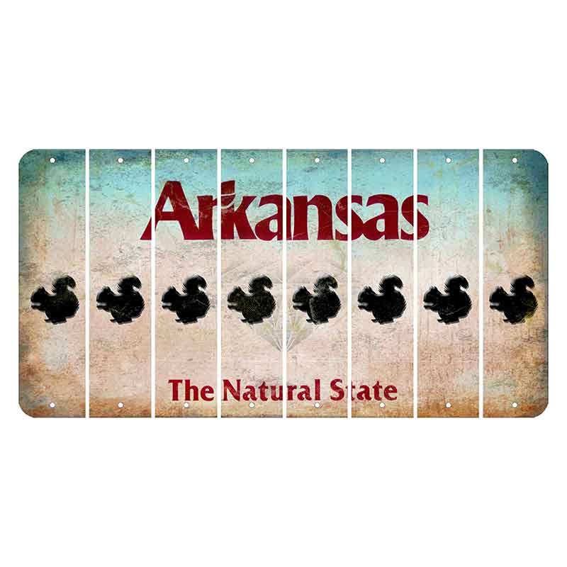 Arkansas Diamond Cut License Plate Strips (Set of 8) Squirrel