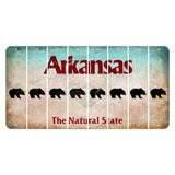Arkansas Diamond Cut License Plate Strips (Set of 8) Bear