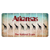 Arkansas Diamond Cut License Plate Strips (Set of 8) Giraffe