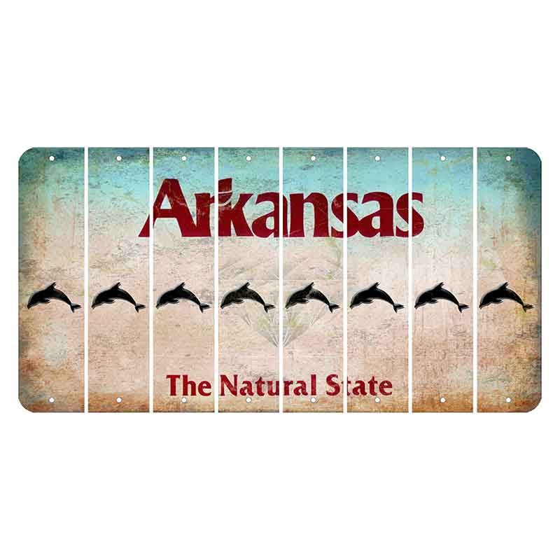 Arkansas Diamond Cut License Plate Strips (Set of 8) Dolphin