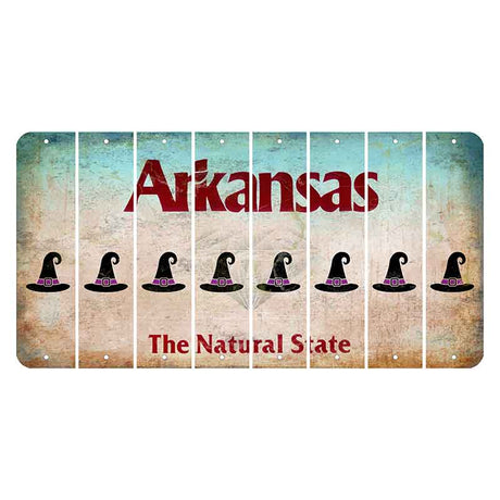Arkansas Diamond Cut License Plate Strips (Set of 8) Witches Hat